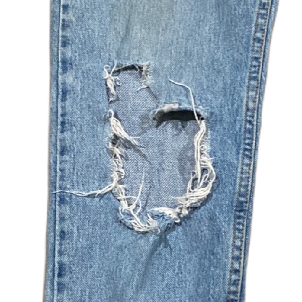 Levi's 512 Slim Fit Distressed Tapered Light Wash Jeans - Picture 6 of 16
